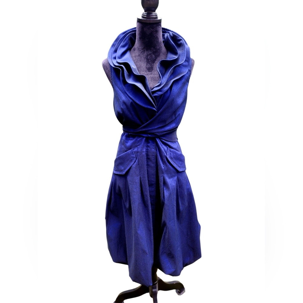 Samuel Dong Midnight Blue Bubble Swing Dress - Picture 2 of 7